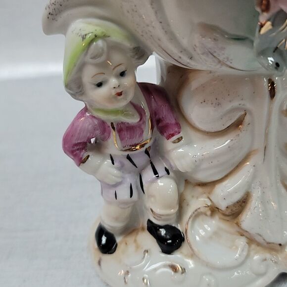 Antique Collectible Pico Design Boy/Girl Flower Vase - Picture 7 of 17